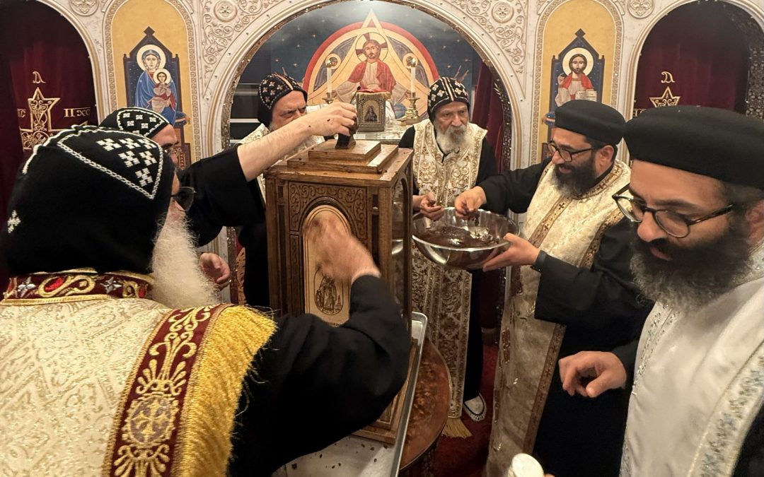 Adding the spices to the relics of St. Katherine of Alexandria on her Feast at St. Katherine of Alexandria & St. Verena Convent 